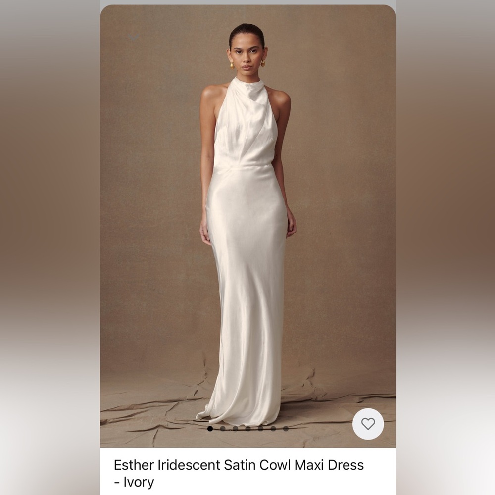 Meshki White Satin Maxi Dress